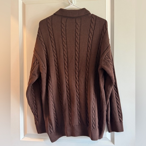 Zara Cotton sweater with lapel collar & long sleeves. Front buttons. Ribbed trim - Picture 8 of 10